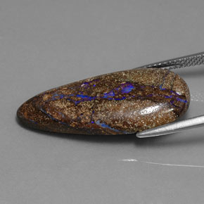 Ópalo boulder multicolor natural de 12,04 ct, en forma de pera, opaco