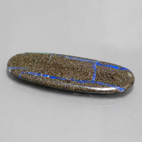 Ópalo boulder multicolor natural de 13,97 ct, corte óvalo, opaco
