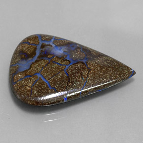 Ópalo boulder multicolor natural de 12,40 ct, en forma de pera, opaco