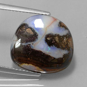 Ópalo boulder multicolor natural de 8,26 ct, forma elegante, opaco