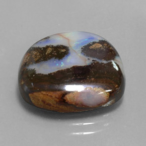 Ópalo boulder multicolor natural de 8,26 ct, forma elegante, opaco