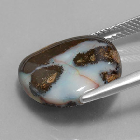 Ópalo boulder multicolor natural de 8,26 ct, forma elegante, opaco