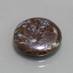 Ópalo de roca Multicolor natural de 4.48 ct, Corte Redondo, Opaco