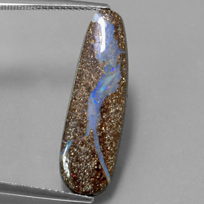 Ópalo boulder multicolor natural de 4,80 ct, forma elegante, opaco