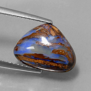 Ópalo boulder multicolor natural de 3,78 ct, en forma de pera, opaco