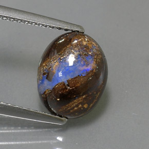Ópalo boulder multicolor natural de 2,36 ct, corte óvalo, opaco