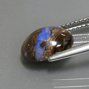 Ópalo boulder multicolor natural de 2,36 ct, corte óvalo, opaco