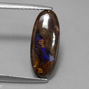 Ópalo boulder multicolor natural de 2,81 ct, corte óvalo, opaco