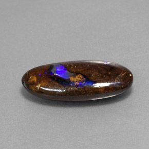 Ópalo boulder multicolor natural de 2,81 ct, corte óvalo, opaco
