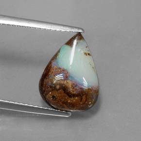 Ópalo boulder multicolor natural de 3,00 ct, en forma de pera, opaco