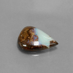 Ópalo boulder multicolor natural de 3,00 ct, en forma de pera, opaco