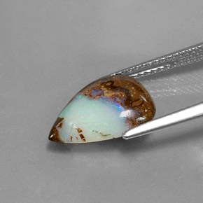 Ópalo boulder multicolor natural de 3,00 ct, en forma de pera, opaco