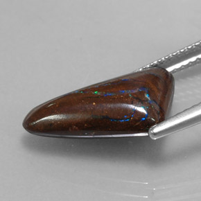 Ópalo boulder multicolor natural de 5,10 ct, forma elegante, opaco