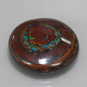 Ópalo boulder multicolor natural de 22,76 ct, corte redondo, opaco