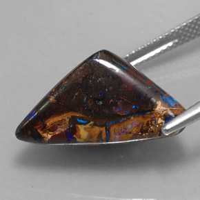Ópalo boulder multicolor natural de 17,35 ct, forma elegante, opaco