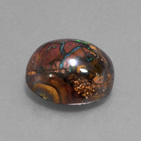 Ópalo boulder multicolor natural de 9,42 ct, forma elegante, opaco