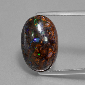 Ópalo de roca Multicolor natural de 9.69 ct, Corte Óvalo, Opaco