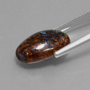 Ópalo de roca Multicolor natural de 9.69 ct, Corte Óvalo, Opaco