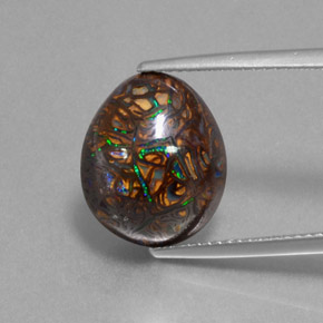 Ópalo boulder multicolor natural de 9,07 ct, forma elegante, opaco