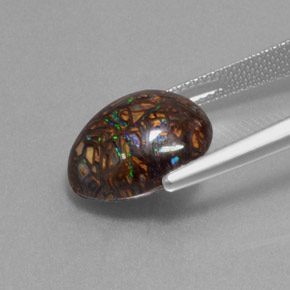 Ópalo boulder multicolor natural de 9,07 ct, forma elegante, opaco
