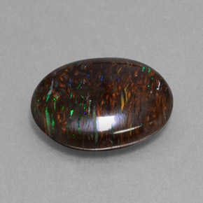Ópalo boulder multicolor natural de 9,47 ct, corte óvalo, opaco