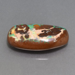 Ópalo boulder multicolor natural de 10,49 ct, corte óvalo, opaco