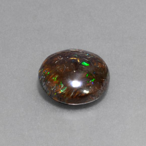 Ópalo boulder multicolor natural de 5,13 ct, corte redondo, opaco