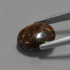 Ópalo de roca Multicolor natural de 4.95 ct, Corte Óvalo, Opaco