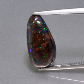 Ópalo boulder multicolor natural de 4,97 ct, forma elegante, opaco