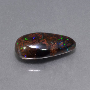 Ópalo boulder multicolor natural de 4,97 ct, forma elegante, opaco