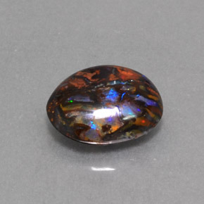 Ópalo boulder multicolor natural de 4,74 ct, corte óvalo, opaco
