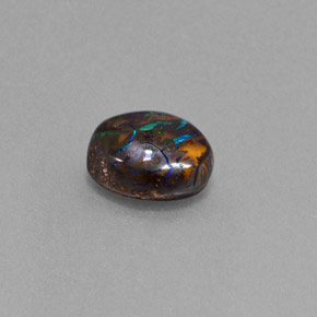 Ópalo boulder multicolor natural de 3,22 ct, corte óvalo, opaco