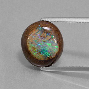 Ópalo boulder multicolor natural de 4,79 ct, forma elegante, opaco