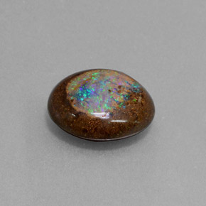 Ópalo boulder multicolor natural de 4,79 ct, forma elegante, opaco