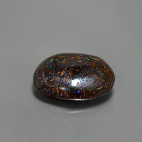Ópalo boulder multicolor natural de 4,86 ct, corte óvalo, opaco