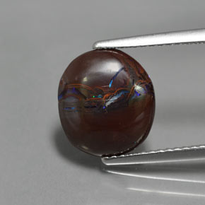 Ópalo de roca Multicolor natural de 4.97 ct, Corte Óvalo, Opaco