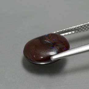 Ópalo de roca Multicolor natural de 4.97 ct, Corte Óvalo, Opaco