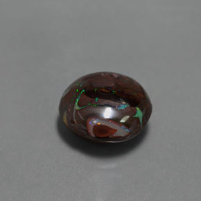 Ópalo boulder multicolor natural de 4,13 ct, corte redondo, opaco