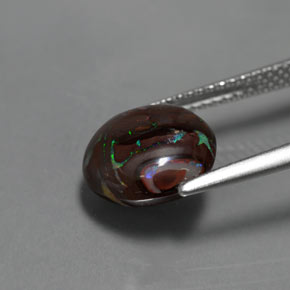 Ópalo boulder multicolor natural de 4,13 ct, corte redondo, opaco