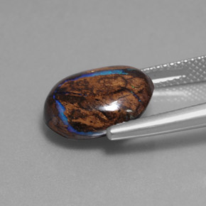 Ópalo boulder multicolor natural de 7,80 ct, corte óvalo, opaco