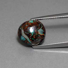 Ópalo boulder multicolor natural de 3,61 ct, corte óvalo, opaco