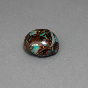 Ópalo boulder multicolor natural de 3,61 ct, corte óvalo, opaco