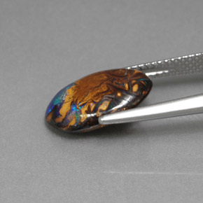 Ópalo de roca Multicolor natural de 3.78 ct, Corte Óvalo, Opaco