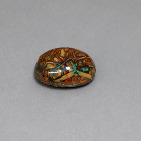 Ópalo boulder multicolor natural de 3,53 ct, corte óvalo, opaco