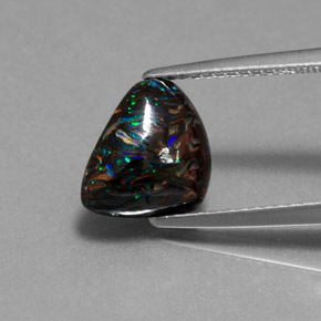 Ópalo boulder multicolor natural de 3,13 ct, forma elegante, opaco
