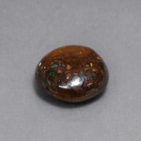Ópalo boulder multicolor natural de 6,54 ct, corte redondo, opaco