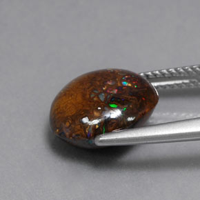 Ópalo boulder multicolor natural de 6,54 ct, corte redondo, opaco