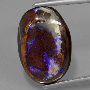 Ópalo boulder multicolor natural de 8,30 ct, corte óvalo, opaco
