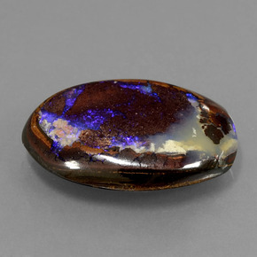 Ópalo boulder multicolor natural de 8,30 ct, corte óvalo, opaco