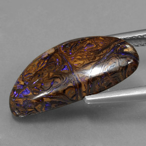 Ópalo boulder multicolor natural de 8,17 ct, forma elegante, opaco